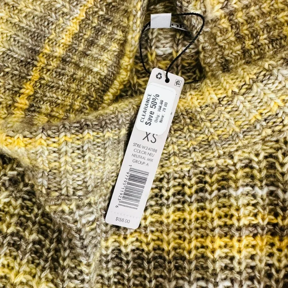 NIC + ZOE Women's Size XS Party Mix Ribbed Chunky Knit Neutral Sweater NEW